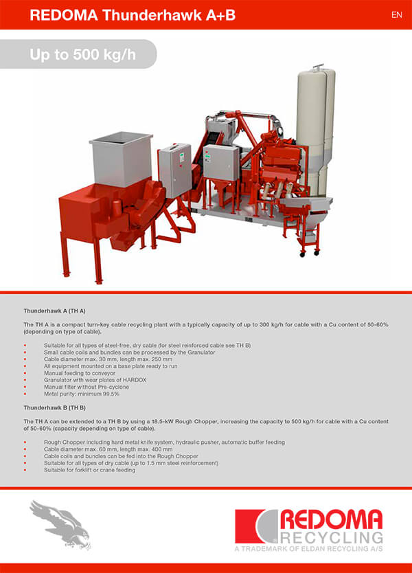 catalogue Redoma-usine-recyclage-cables-thunderhawk-AB-500kg